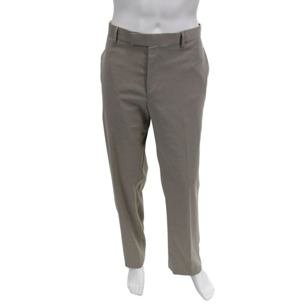 Axis Mens Flat Front Four Pocket Straight Legged Trousers Beige Size 38
